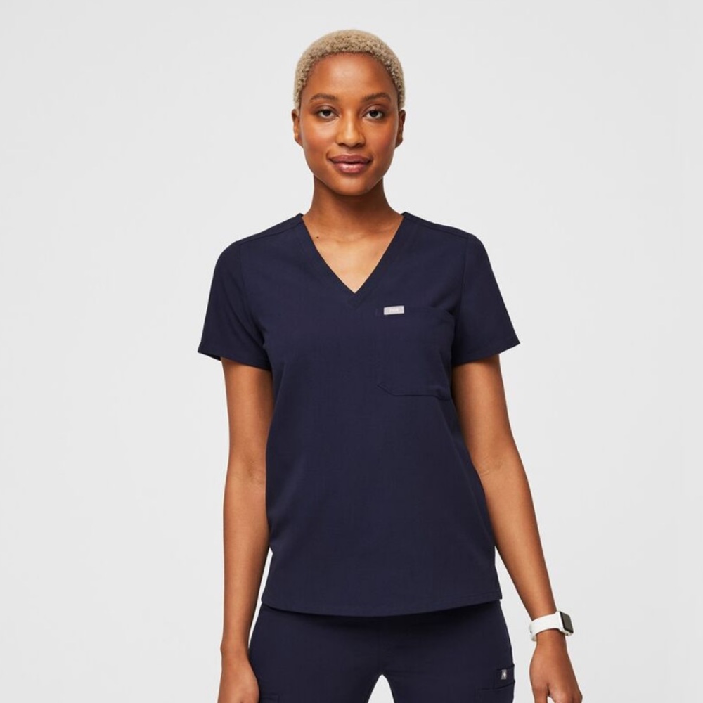 Navy Catarina one pocket scrub top
